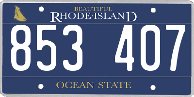 RI license plate 853407