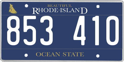 RI license plate 853410