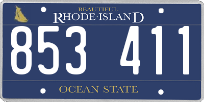 RI license plate 853411