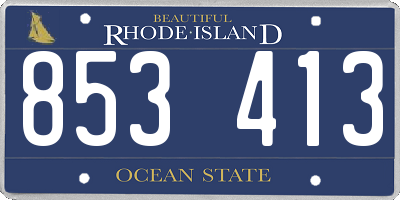 RI license plate 853413