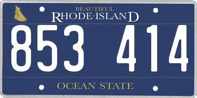 RI license plate 853414