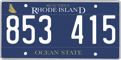 RI license plate 853415