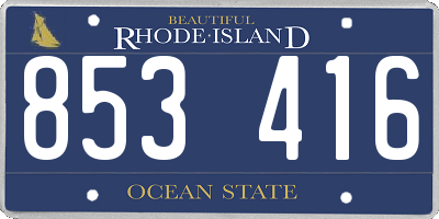 RI license plate 853416