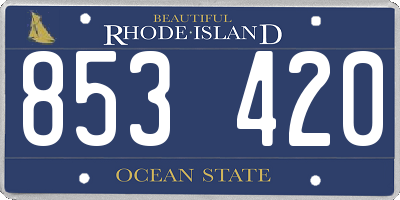 RI license plate 853420