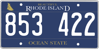 RI license plate 853422