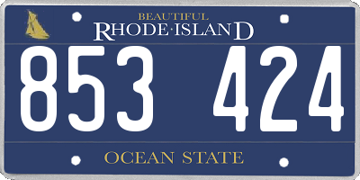RI license plate 853424