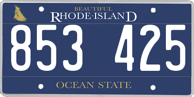 RI license plate 853425