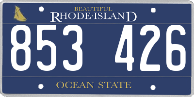 RI license plate 853426
