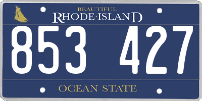RI license plate 853427