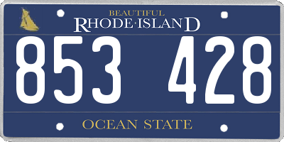 RI license plate 853428