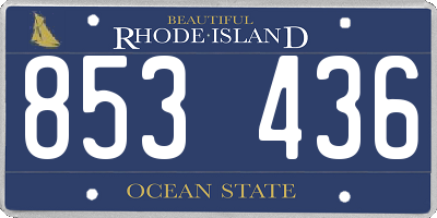 RI license plate 853436