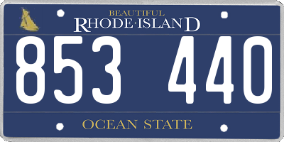 RI license plate 853440