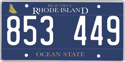 RI license plate 853449