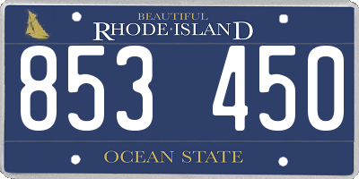 RI license plate 853450