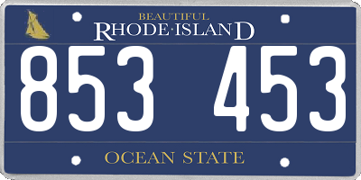RI license plate 853453