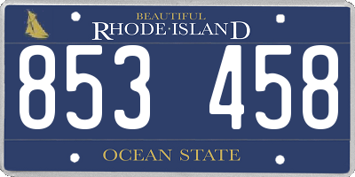 RI license plate 853458