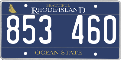 RI license plate 853460