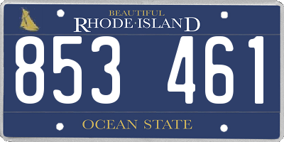RI license plate 853461