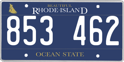 RI license plate 853462