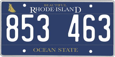 RI license plate 853463