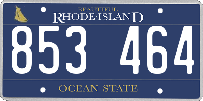 RI license plate 853464