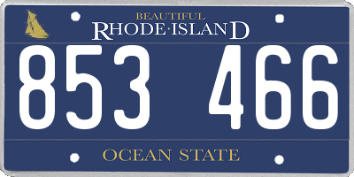 RI license plate 853466