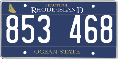 RI license plate 853468