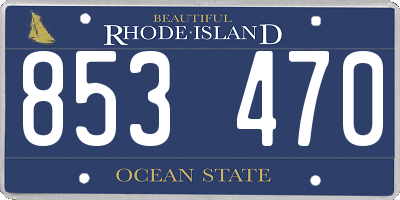 RI license plate 853470