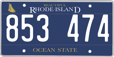 RI license plate 853474