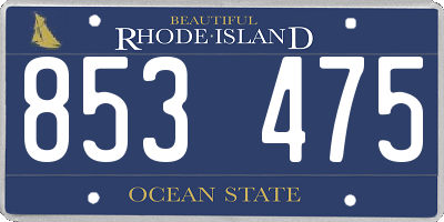 RI license plate 853475