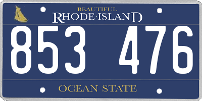RI license plate 853476
