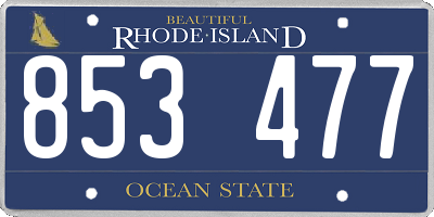 RI license plate 853477