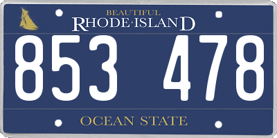 RI license plate 853478