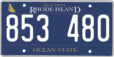 RI license plate 853480