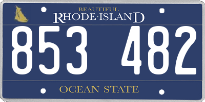 RI license plate 853482