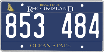 RI license plate 853484