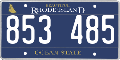 RI license plate 853485