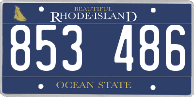 RI license plate 853486