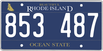RI license plate 853487