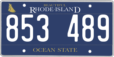 RI license plate 853489