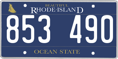 RI license plate 853490
