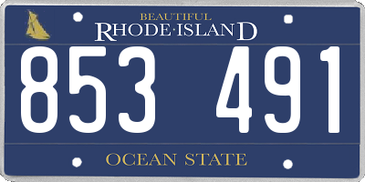 RI license plate 853491