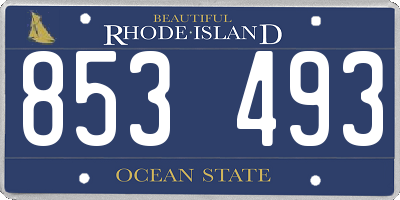 RI license plate 853493