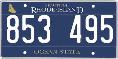 RI license plate 853495