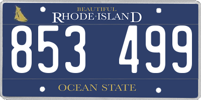 RI license plate 853499