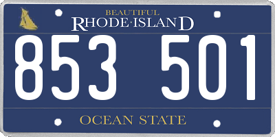 RI license plate 853501