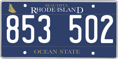 RI license plate 853502