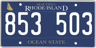 RI license plate 853503