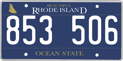 RI license plate 853506