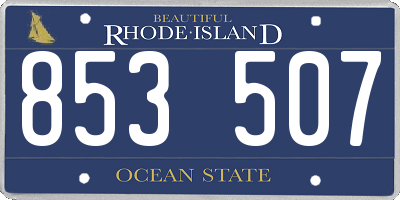 RI license plate 853507